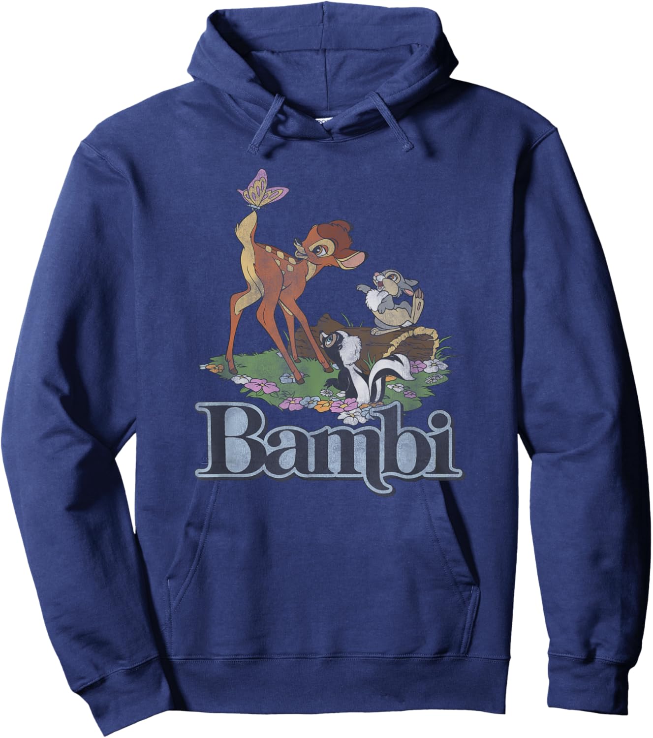 Disney Bambi Vintage Group Floral Poster Hoodie - Hoodie | Navy