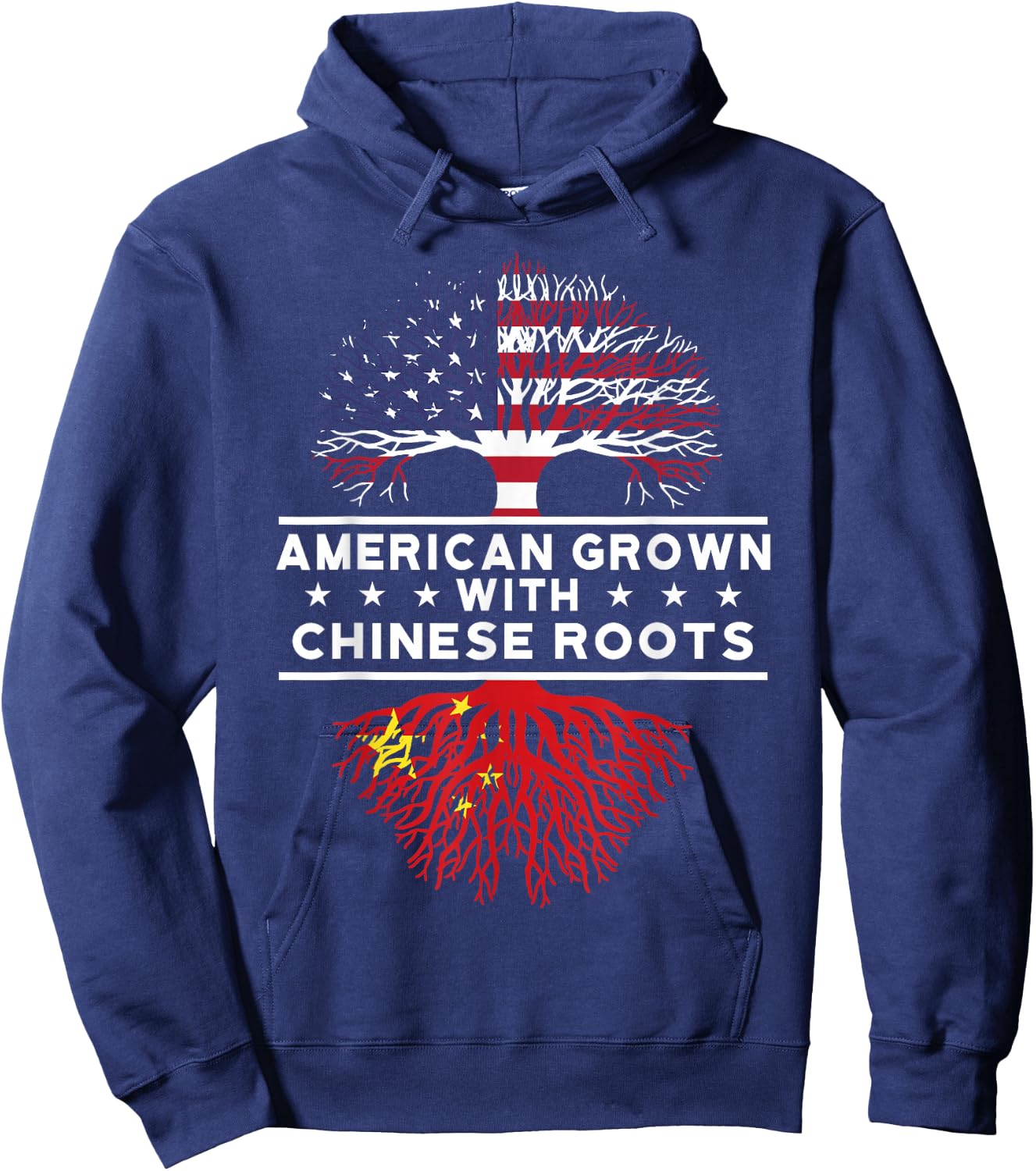 American Grown with Chinese Roots - China Hoodie - Hoodie | Navy