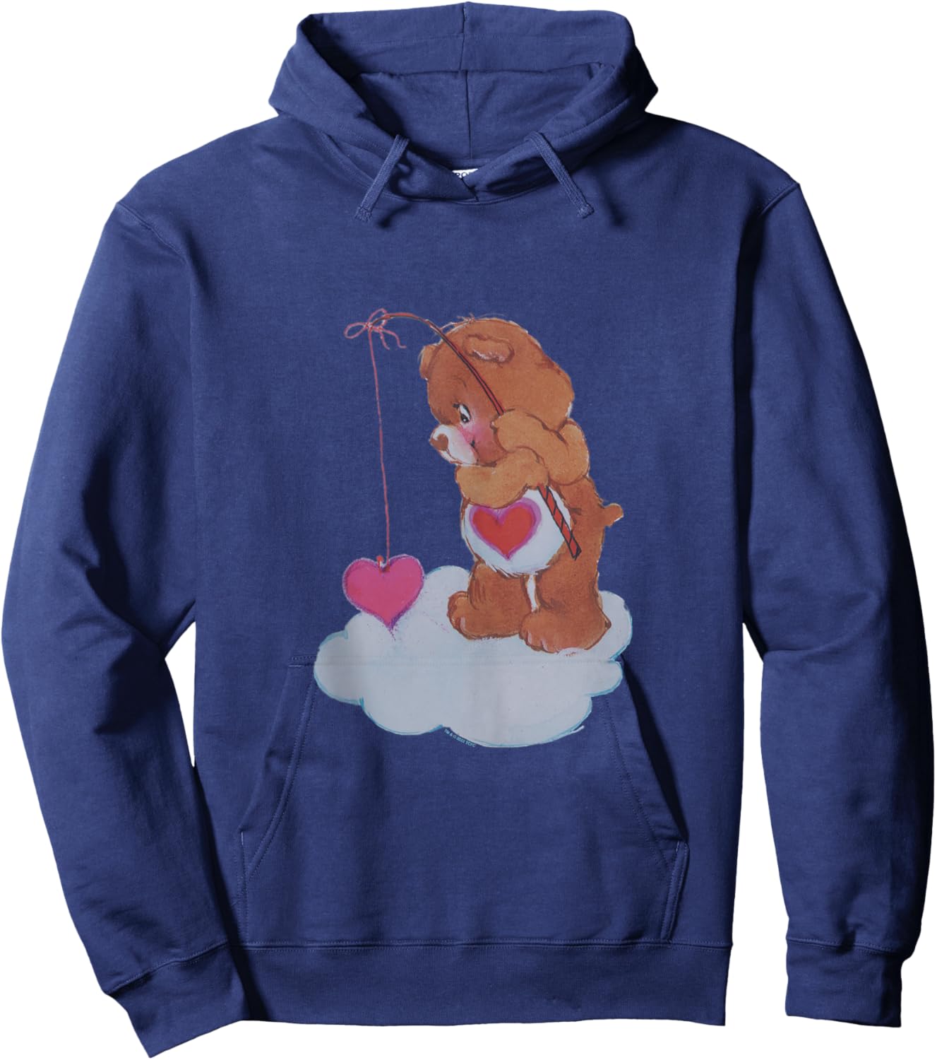 Care Bears Valentine's Day Tenderheart Bear Vintage Fishing Hoodie - Hoodie | Navy