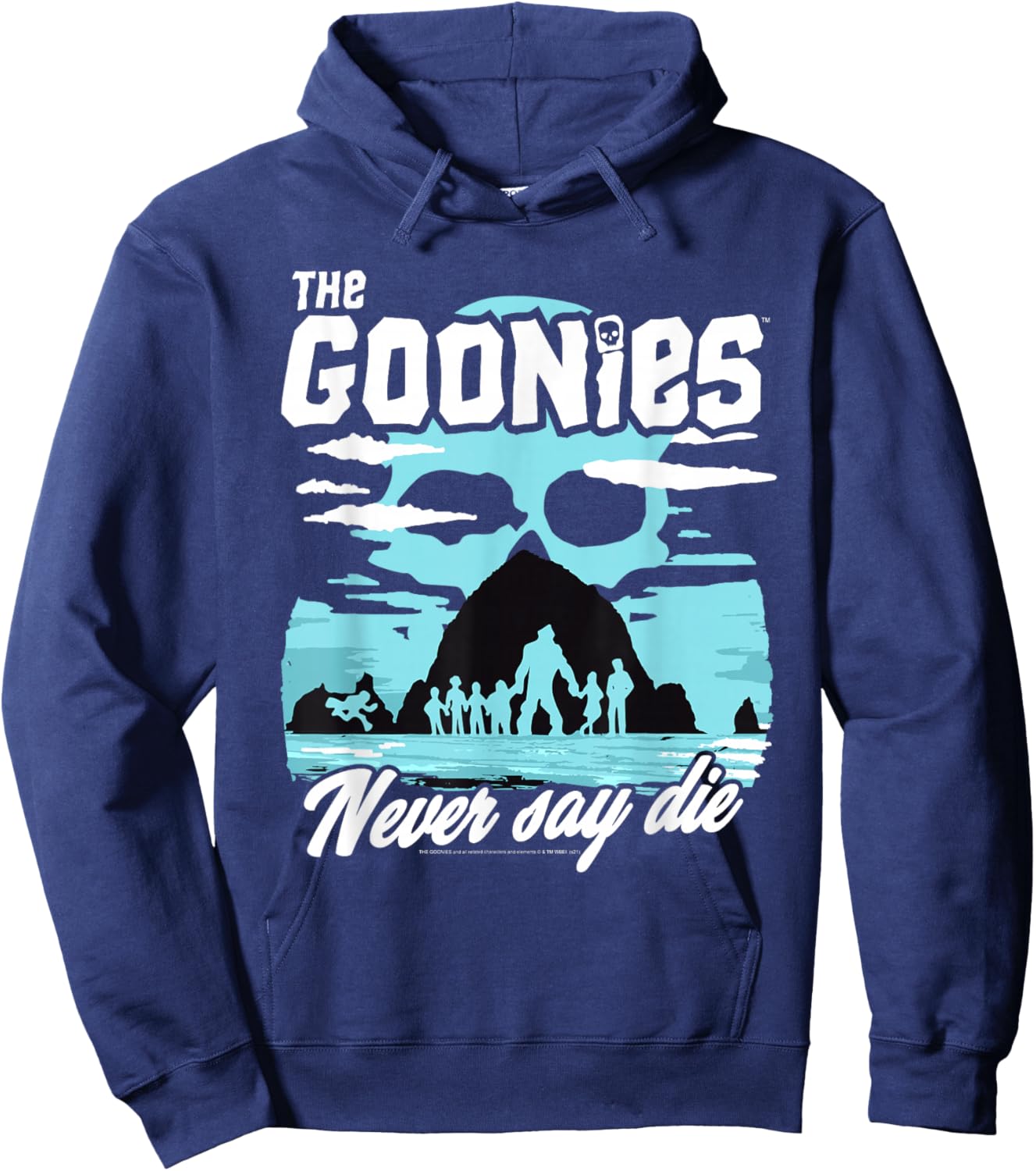The Goonies Cannon Beach Never Say Die Illustration Movie Hoodie - Hoodie | Navy