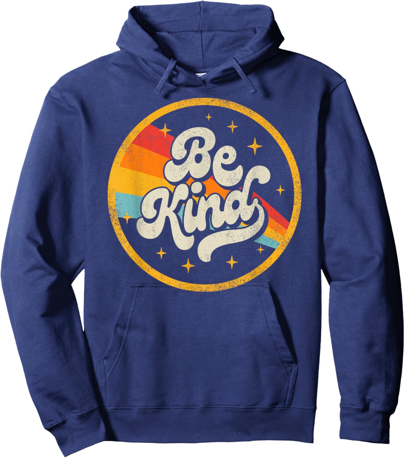 Be Kind Positive Inspirational Kindness Retro Galaxy Space Hoodie - Hoodie | Navy