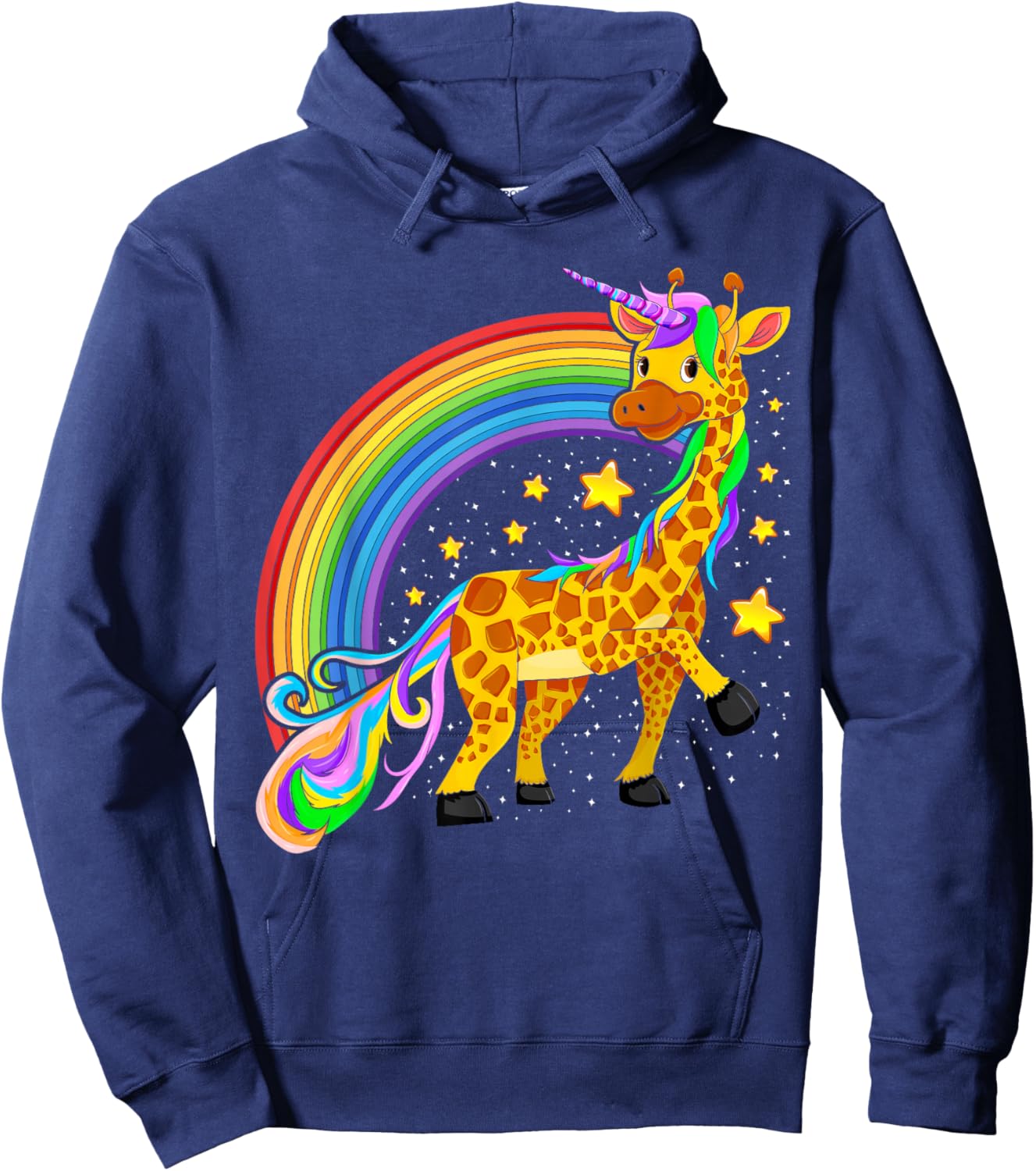 Africa Animal Cute Fantasy Animal Girafficorn Unicorn Giraffe Hoodie - Hoodie | Navy