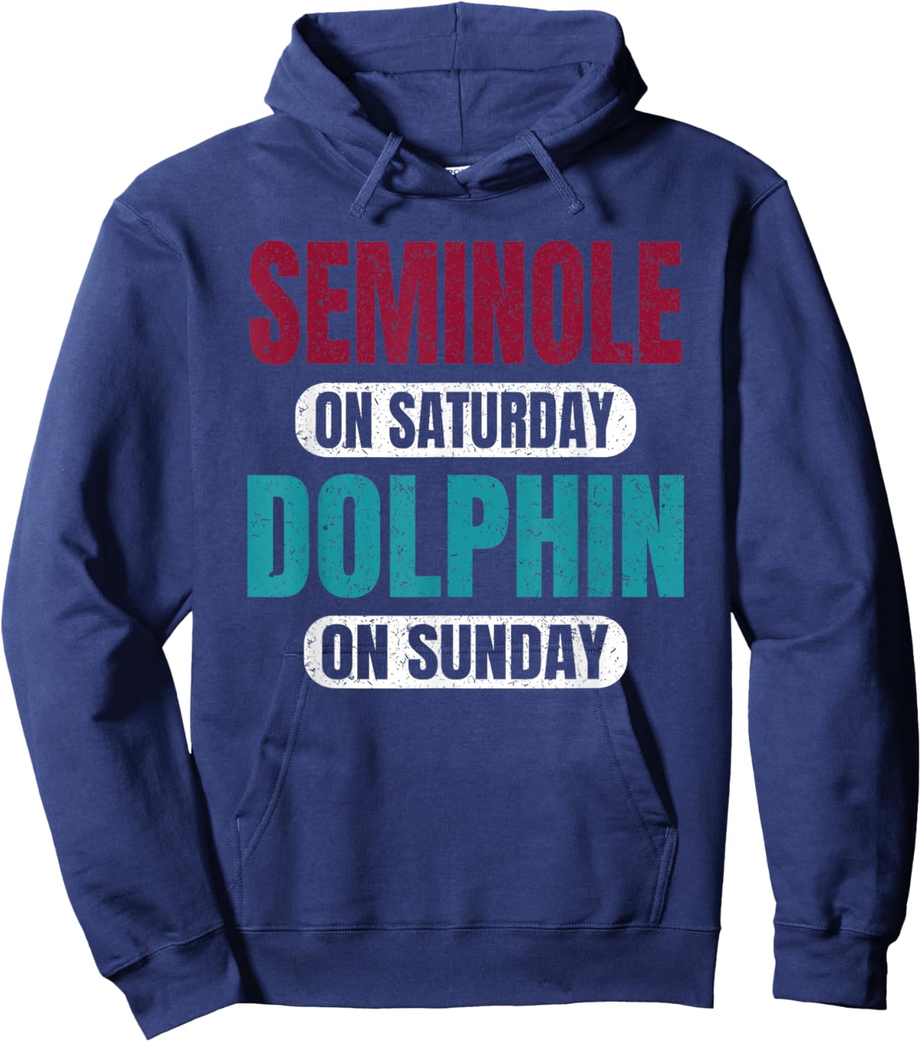 Seminole On Saturday Dolphin On Sunday Sports Fans Vintage Hoodie - Hoodie | Navy