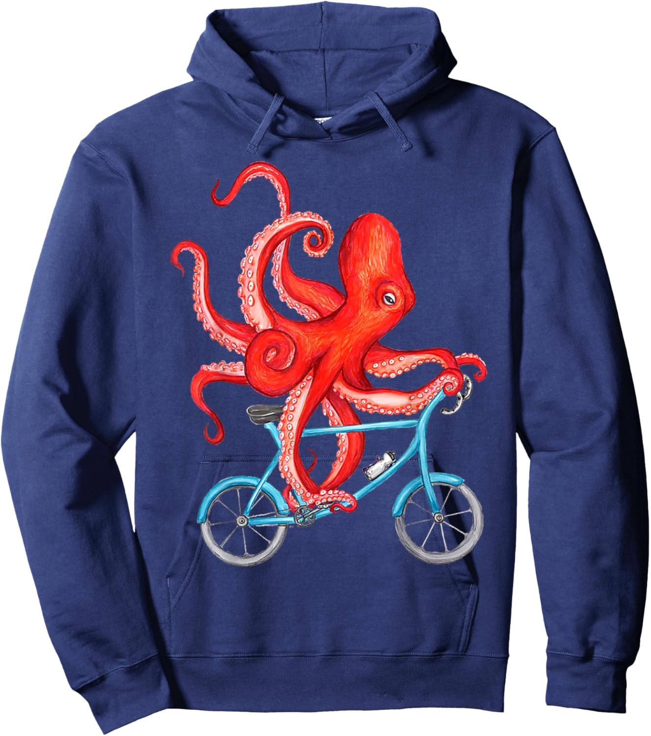 Octopus Bicycle Bike Cycling Beach Ocean Sea Octopus Lover Hoodie - Hoodie | Navy