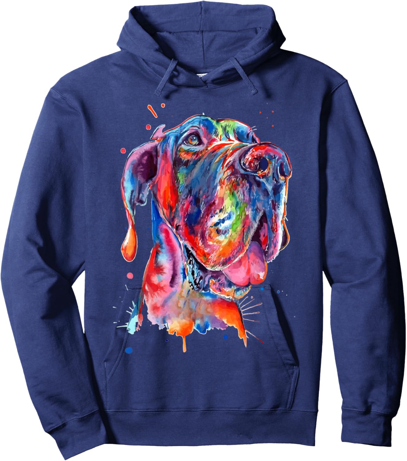 Great Dane Splash Art Dane Hoodie - Hoodie | Navy