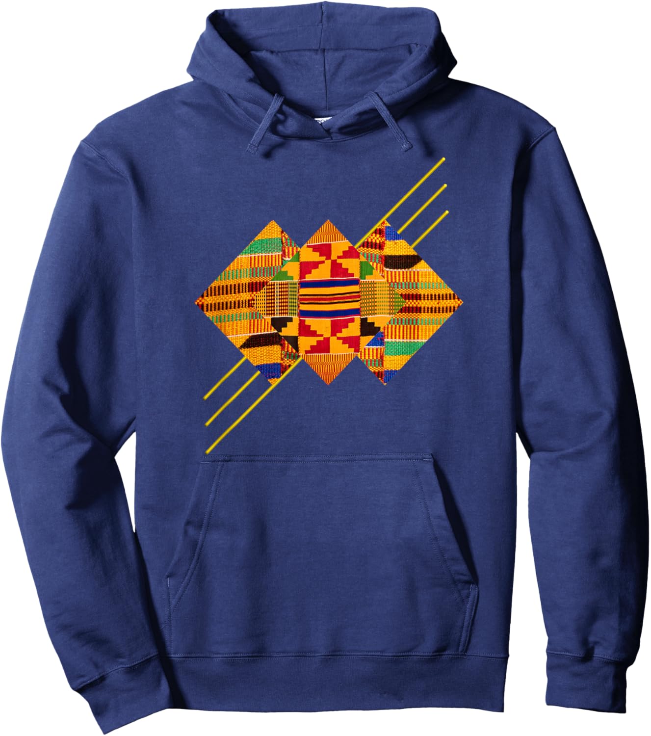 Traditional African patchwork Dashiki, Kente Illustration Hoodie - Hoodie | Navy