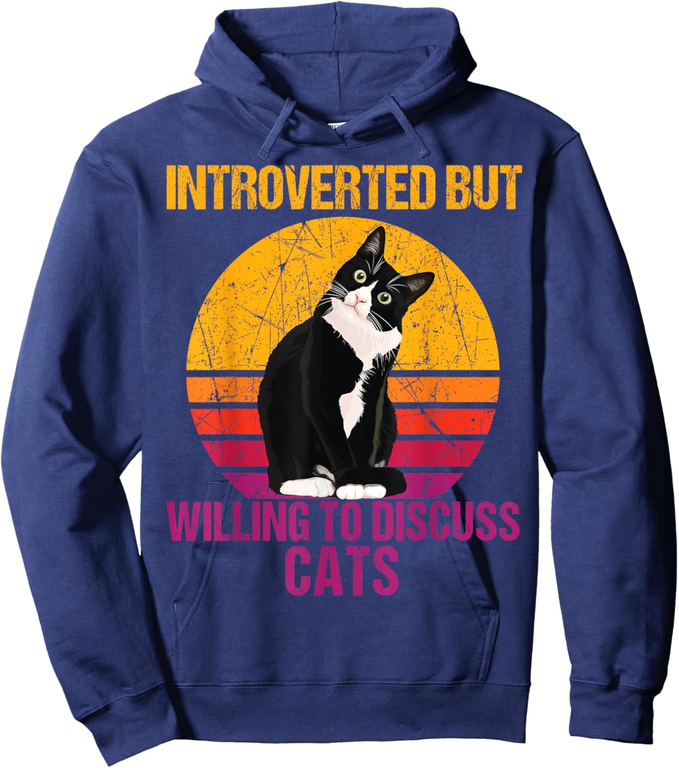 Introverted But Willing To Discuss Cats Hoodie - Hoodie | Navy