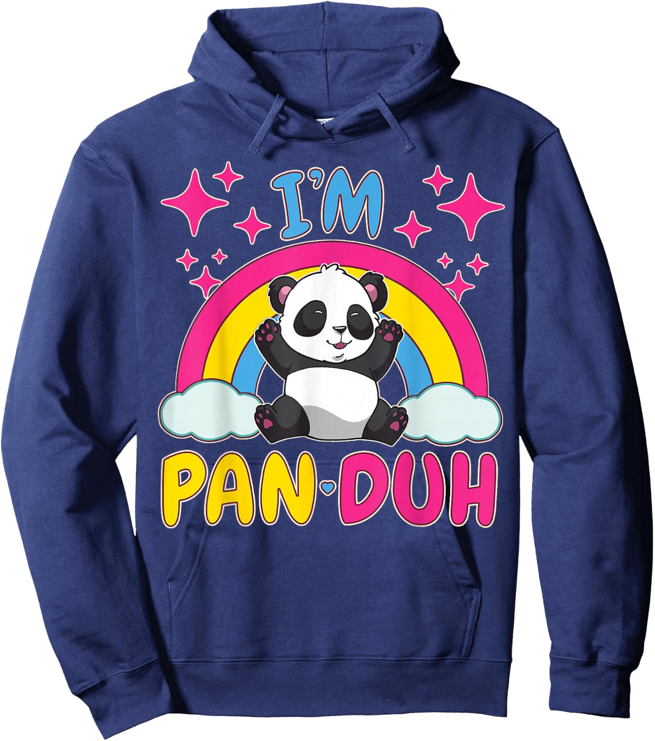 Panda Pansexual Rainbow Funny Pansexual Pride Pan Hoodie - Hoodie | Navy
