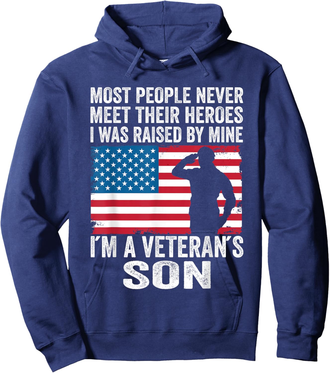 American Proud Veteran Son Veterans Day Memorial Day Hoodie - Hoodie | Navy