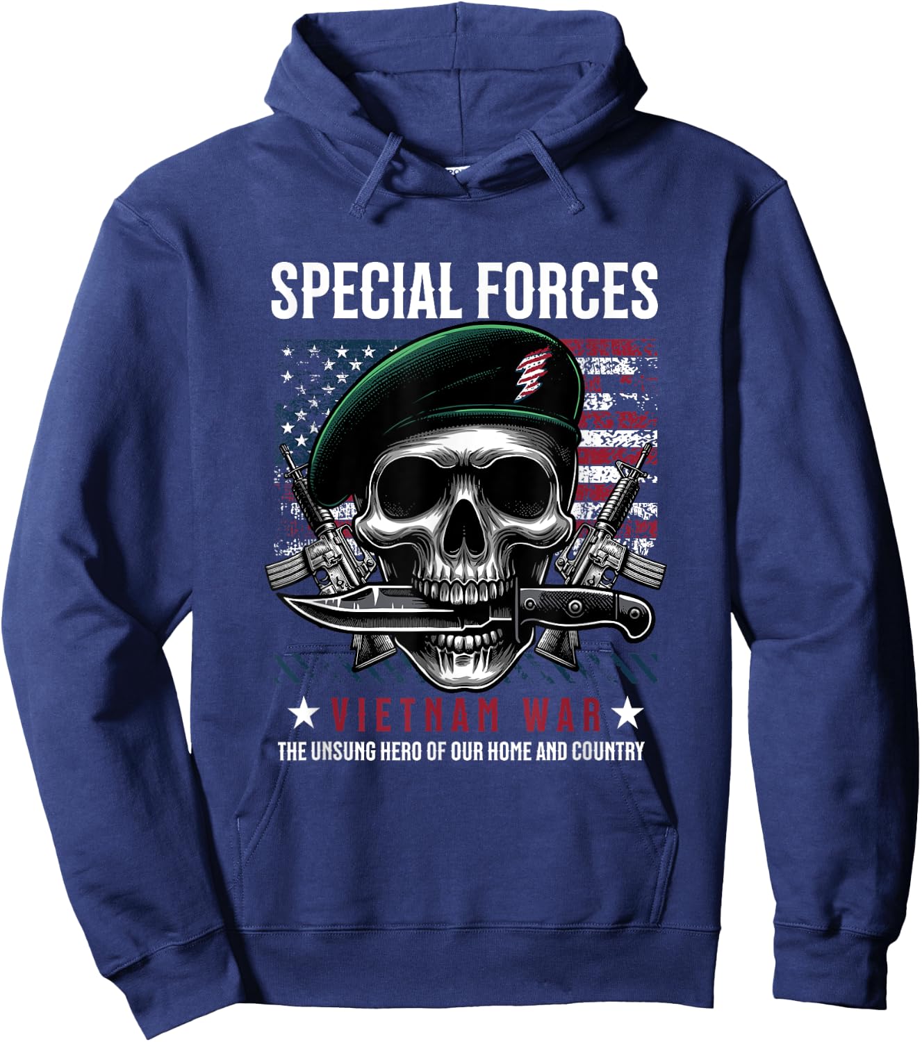 Special Forces Vietnam Veteran Dad Military Army Green Beret Hoodie - Hoodie | Navy