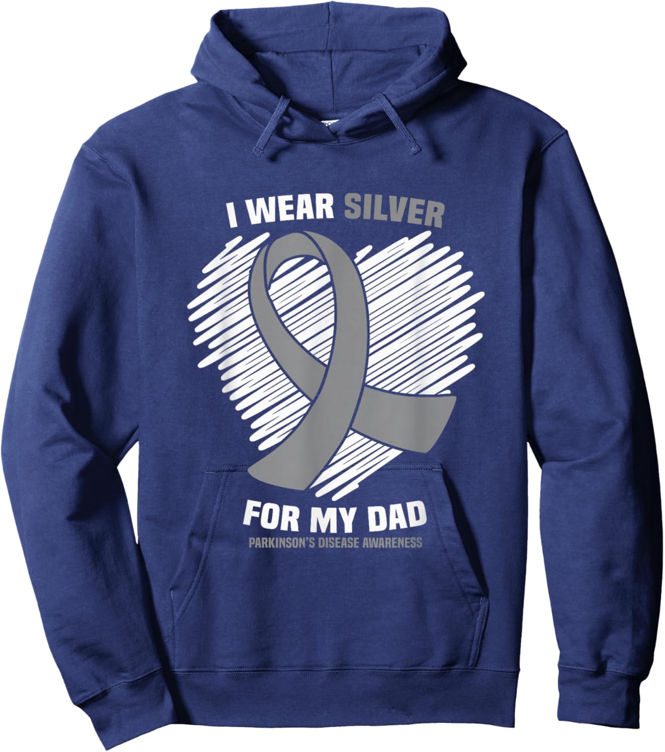 I Wear Silver For My Dad Parkinson's Disease Awareness Hoodie - Hoodie | Navy