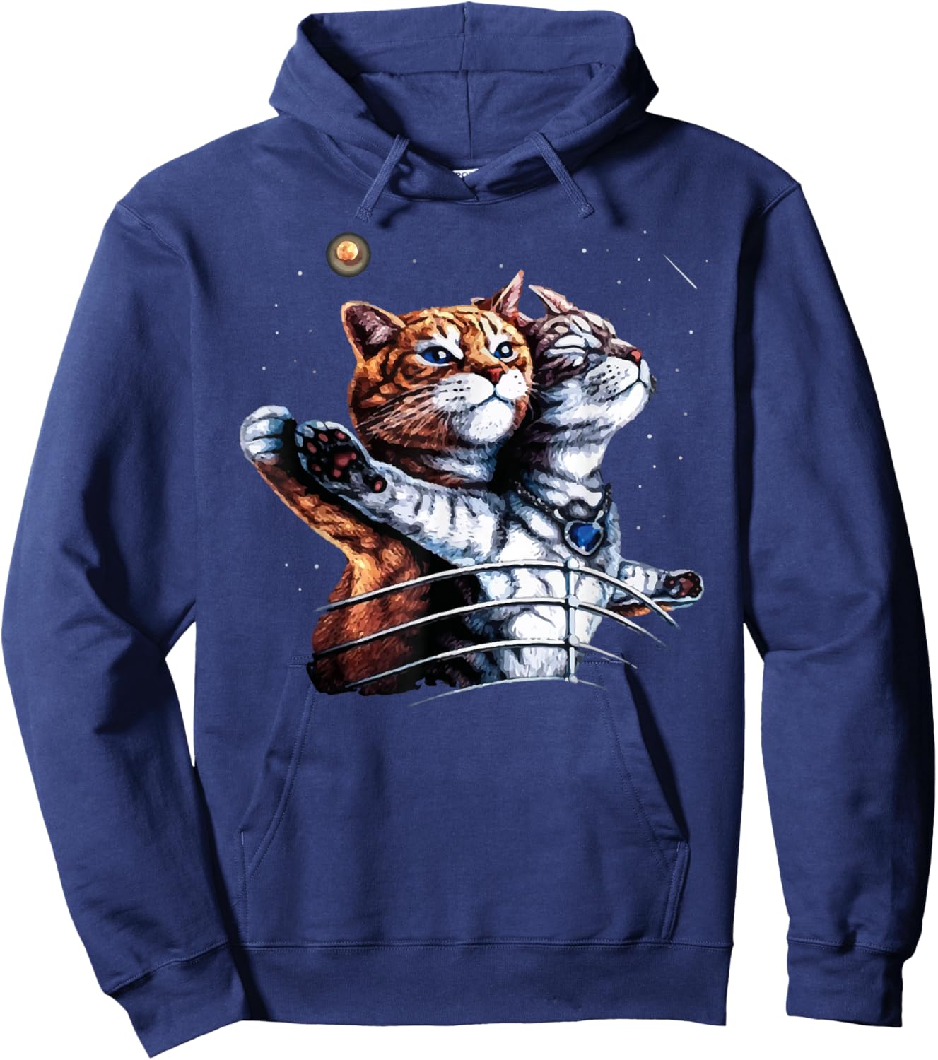 Titanic Cat Vintage Kitten In Space Galaxy Lovers Funny Hoodie - Hoodie | Navy