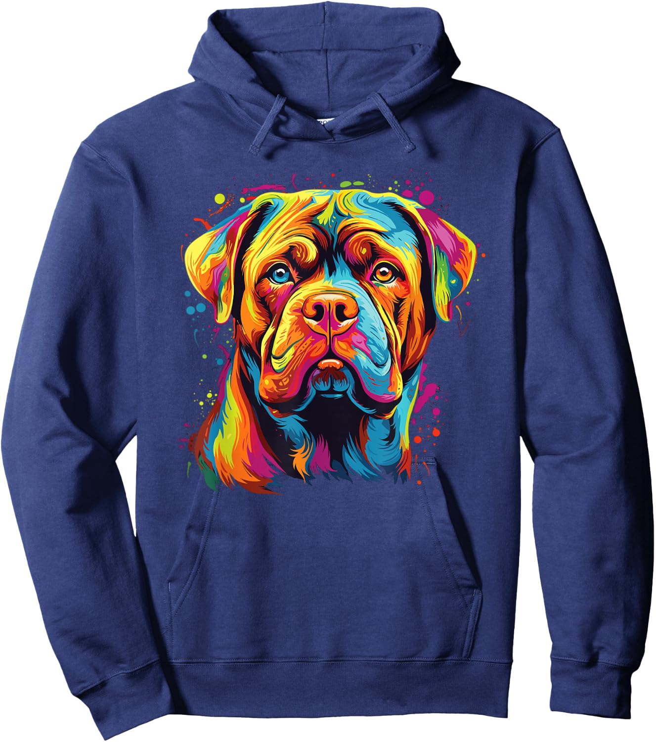 Watercolor Colorful Dogue De Bordeaux Dogs Hoodie - Hoodie | Navy