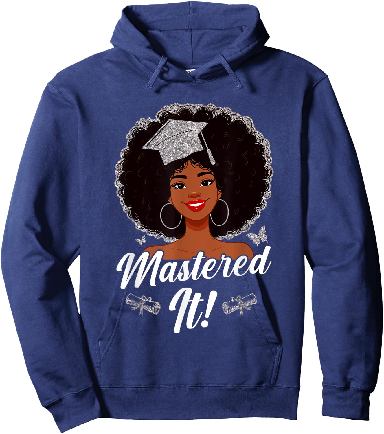 black girl masters degree graduation Mastered it Hoodie - Hoodie | Navy