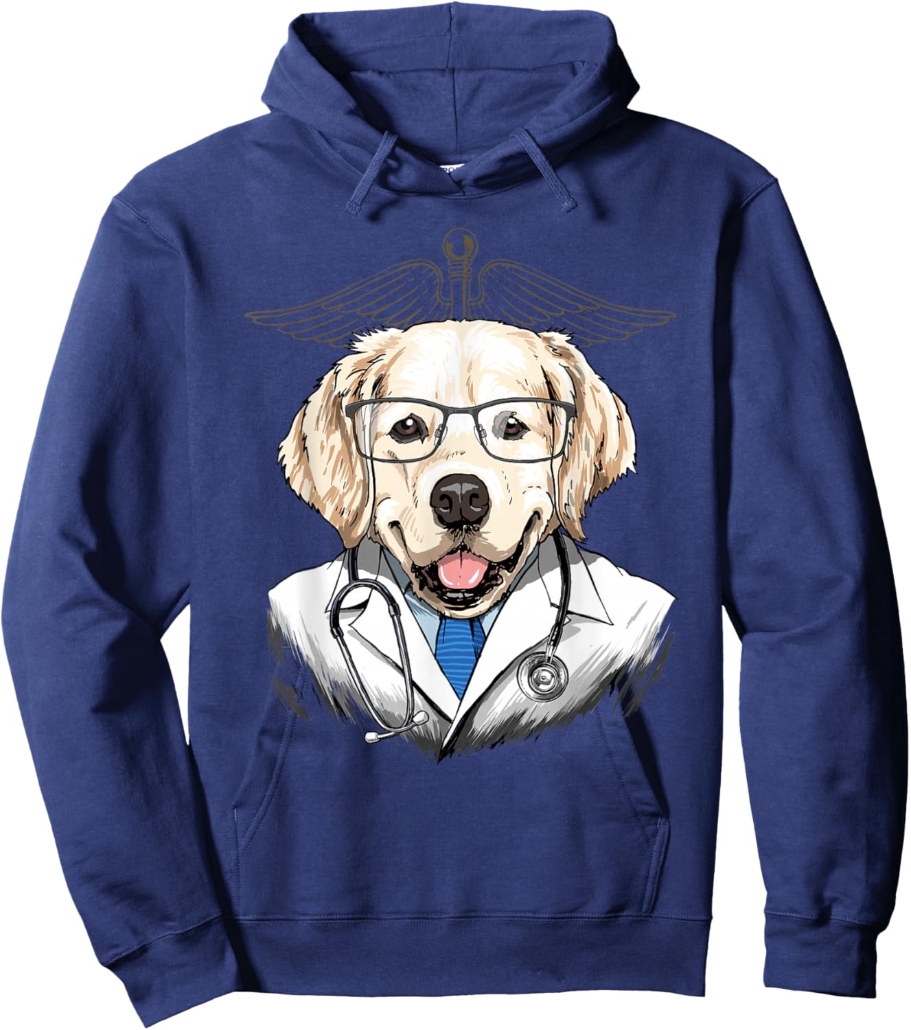 Golden Retriever Dogtor Vet Veterinarian Dog Doctor Hoodie - Hoodie | Navy