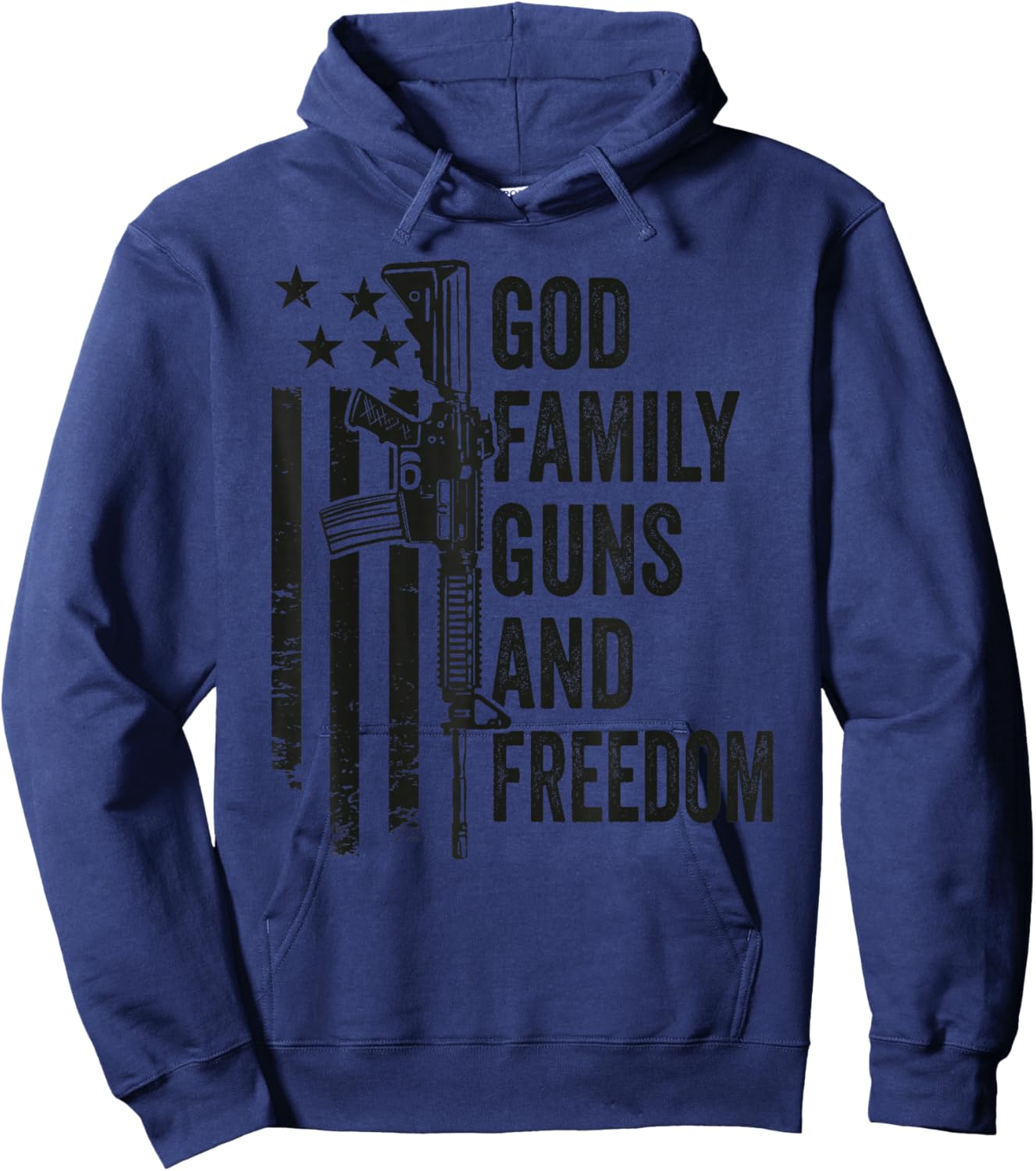 GOD Family Guns & Freedom - Gun Rights Faith Jesus Camo Hoodie - Hoodie | Navy