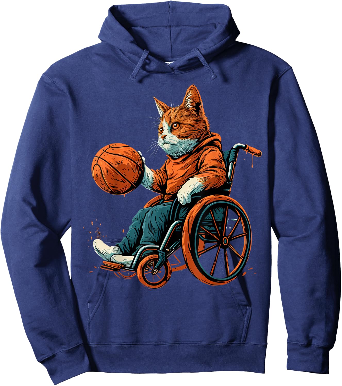 Wheelchair basketball player Cat on Wheelchair Basketball Hoodie - Hoodie | Navy