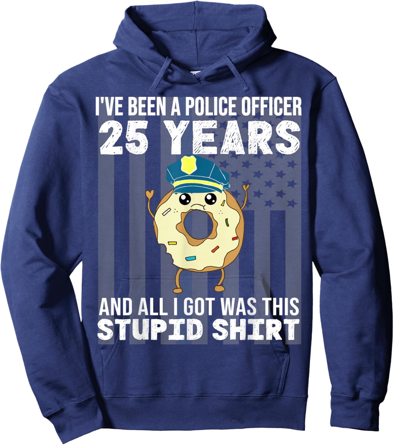 25 Year Police Officer Anniversary 25 Years of Service Hoodie - Hoodie | Navy