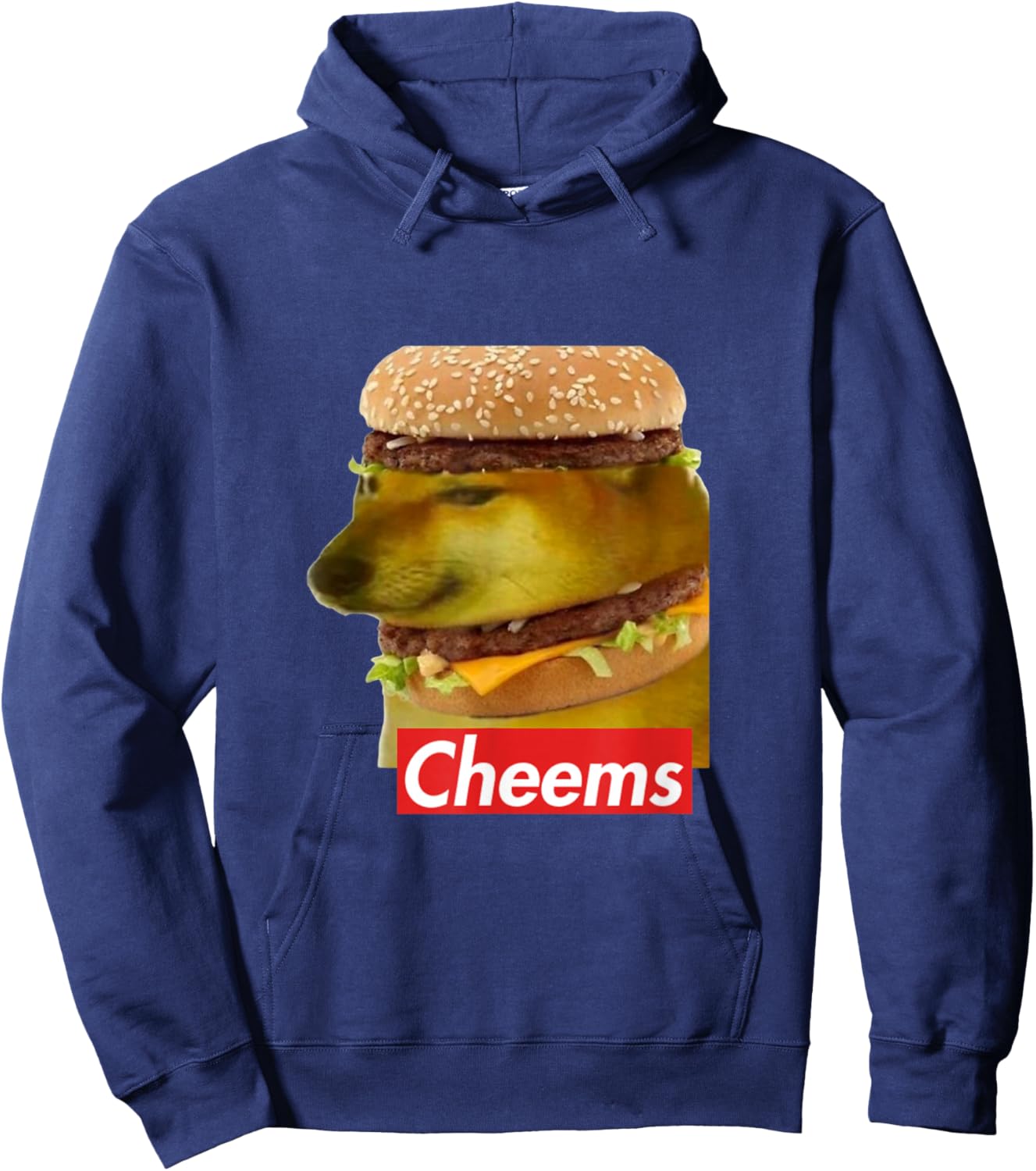 Cheems Cheemsburbger Ironic Doge Meme Hoodie - Hoodie | Navy