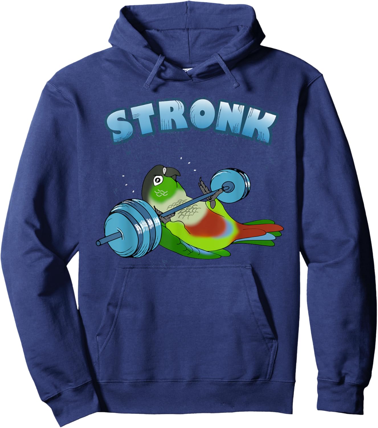 Stronk Conure fitness Parrot workout Conure Gym Birb memes Hoodie - Hoodie | Navy
