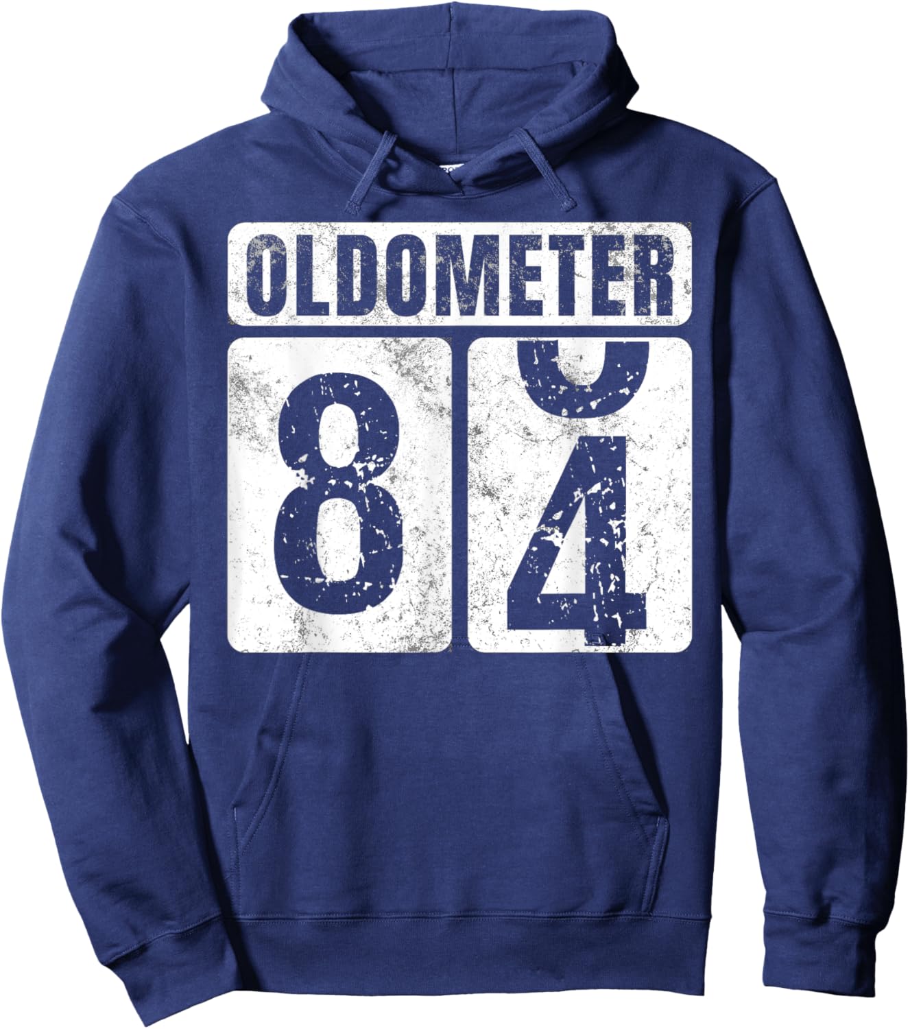 Oldometer 84 Shirt Vintage Funny 84th Birthday Gift Hoodie - Hoodie | Navy