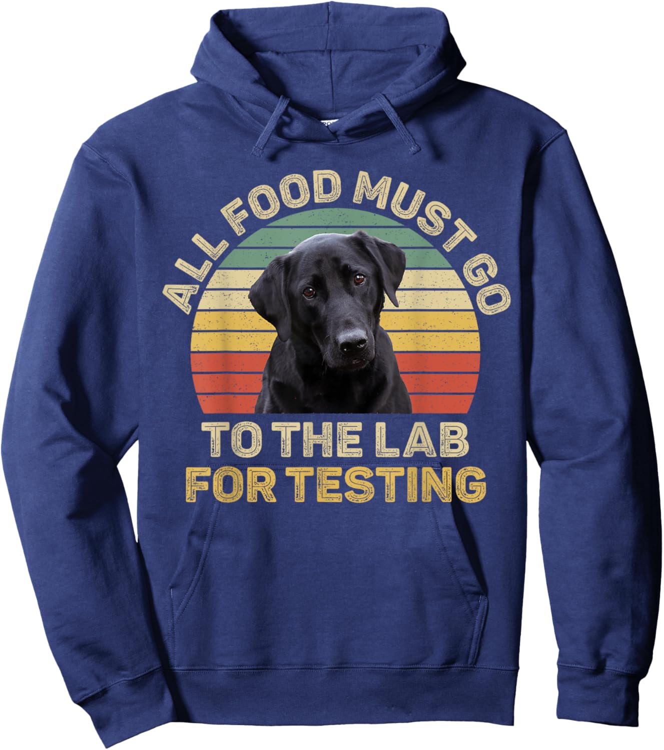 Labrador Design All Food Must Go To The Lab For Testing Hoodie - Hoodie | Navy