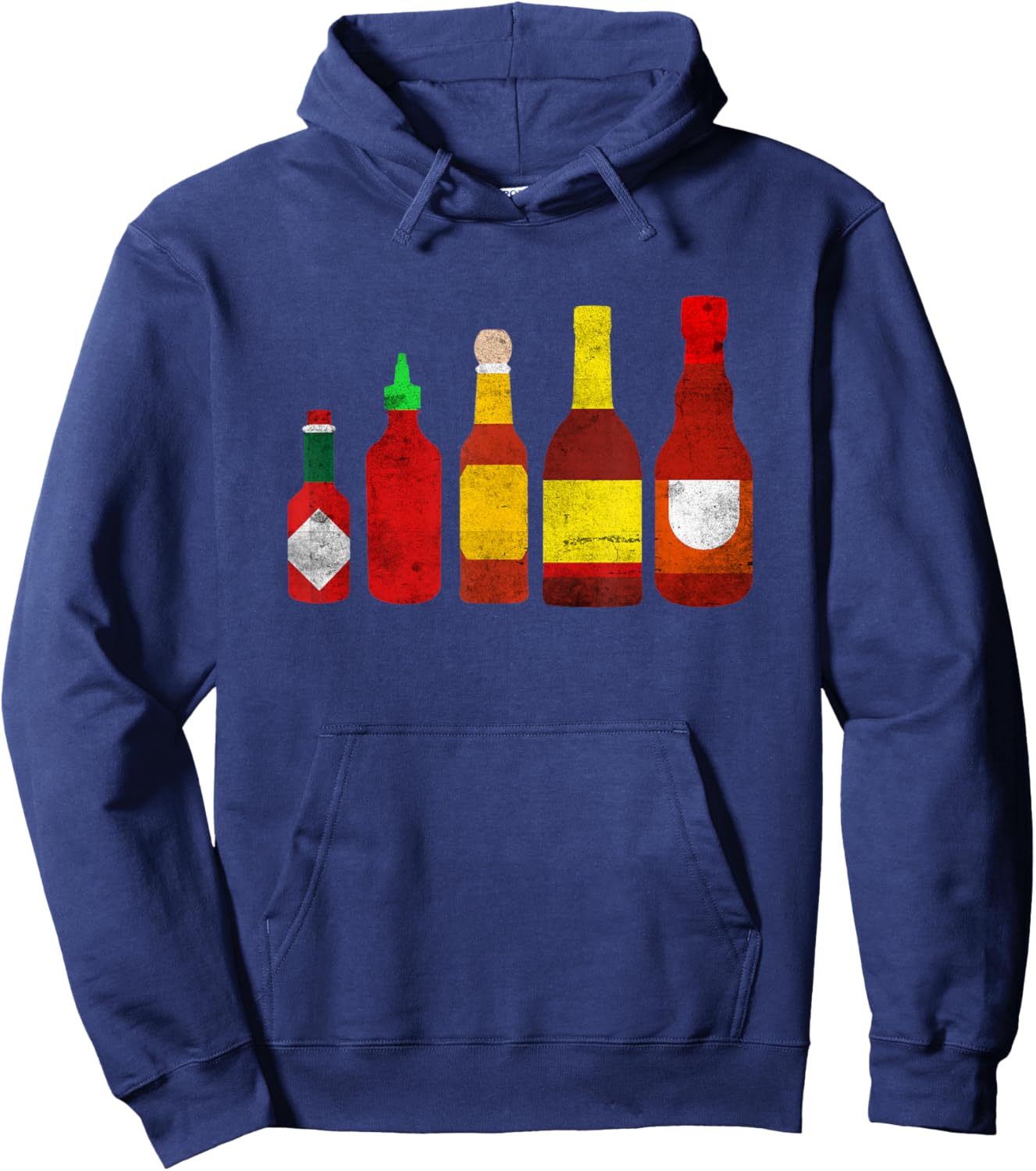 Spicy Habanero Gourmet with Hot Bottle Sauce Hoodie - Hoodie | Navy