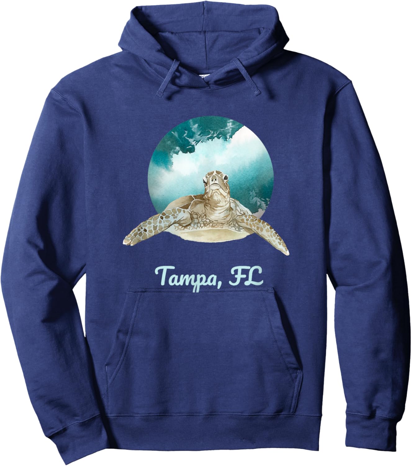 Tampa, FL Ocean Animals Sea Turtle Lovers Hoodie - Hoodie | Navy