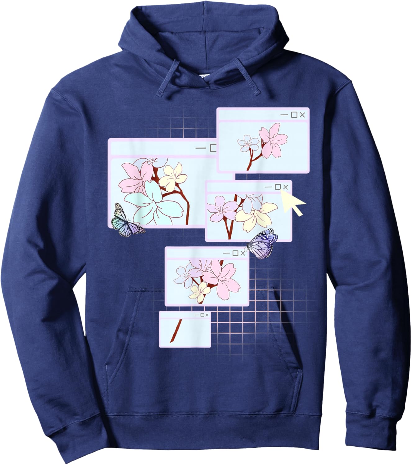 Kawaii E-Girl Shirt Pastel Aesthetic 90s Grunge Browser Hoodie - Hoodie | Navy