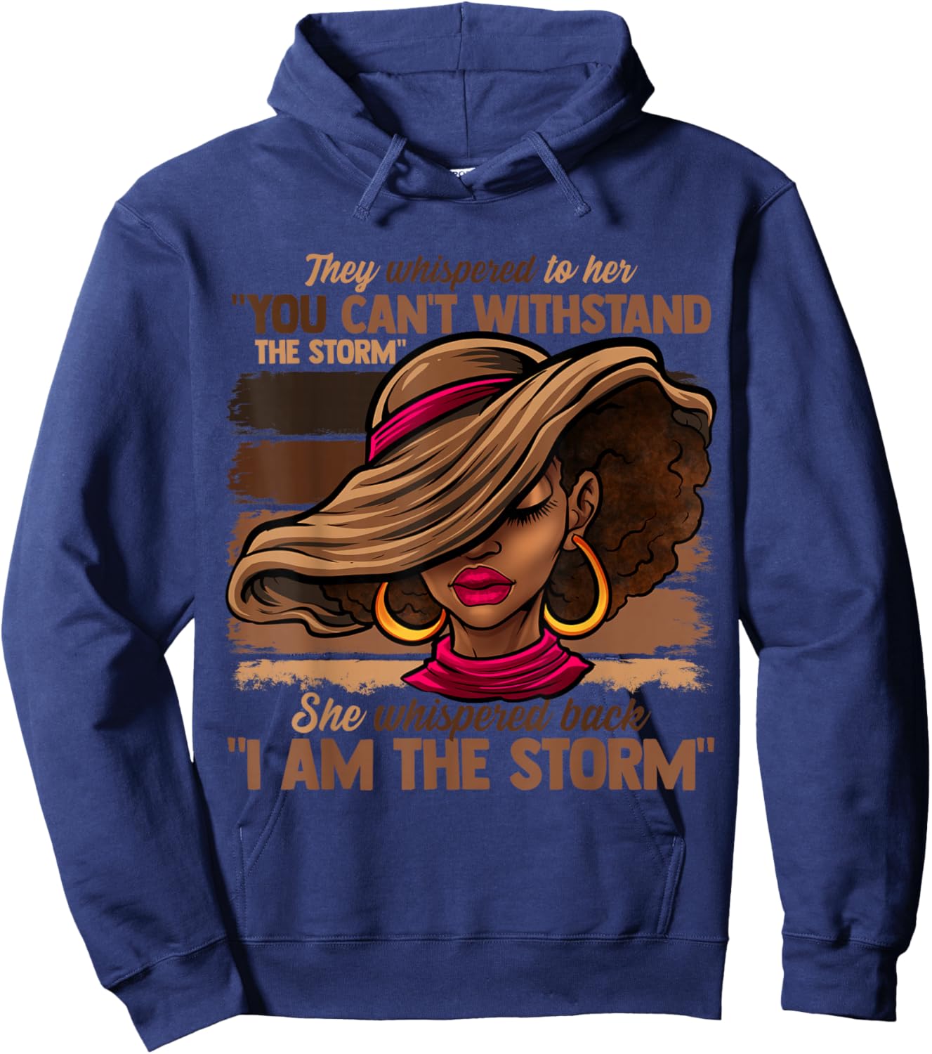 Melanin Colors Women I Am The Storm Black Empowerment Girls Hoodie - Hoodie | Navy