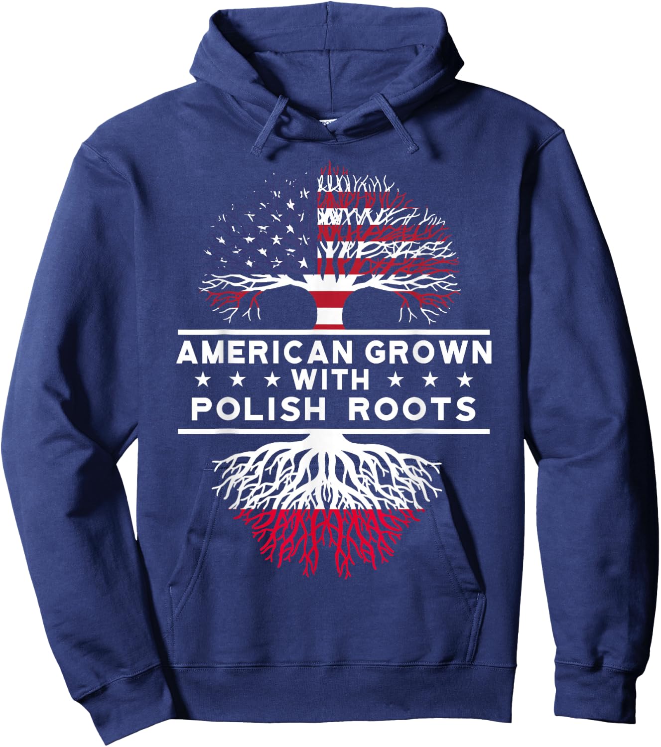American Grown with Polish Roots - Poland Hoodie - Hoodie | Navy