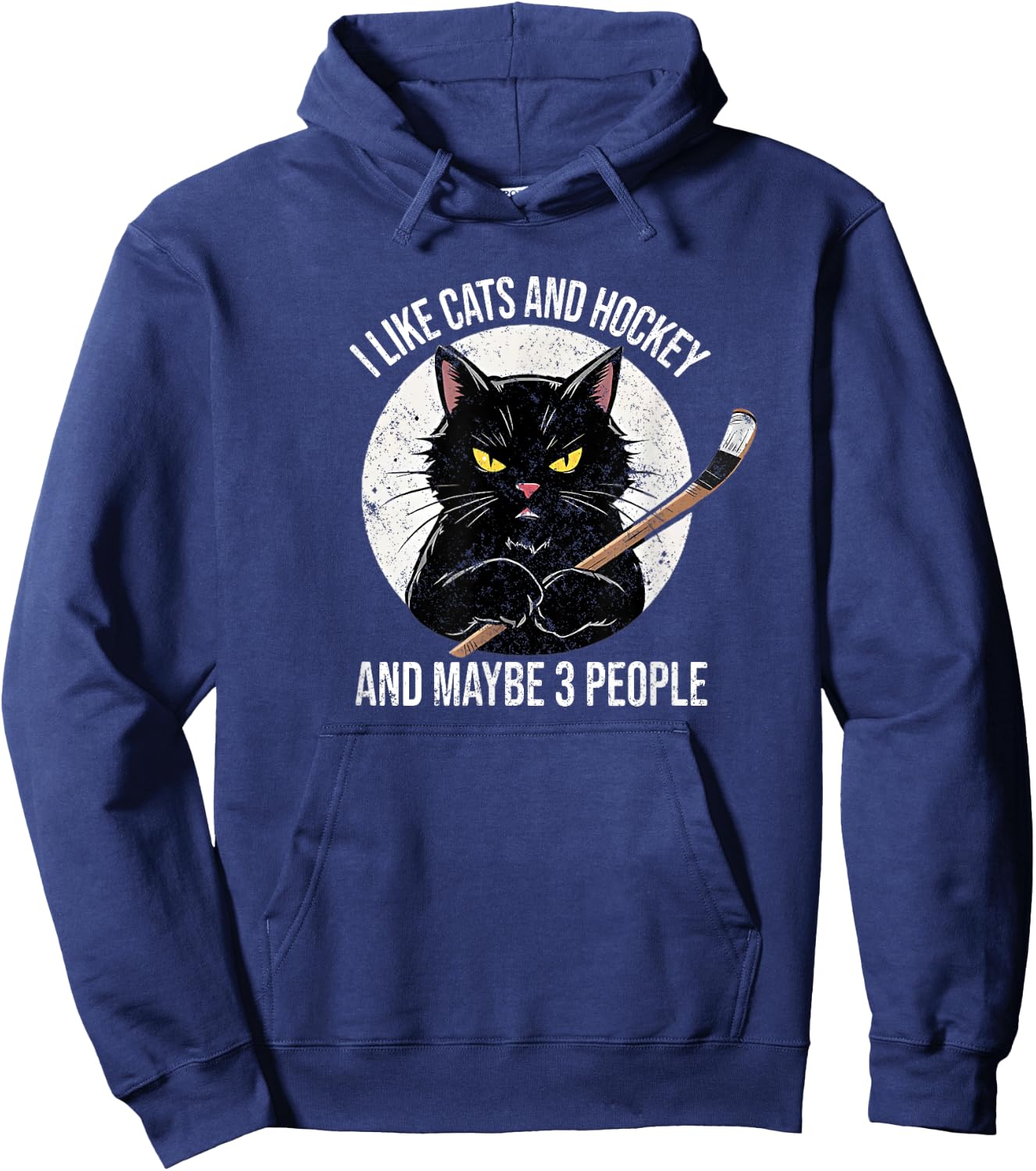 I like cats and hockey and maybe 3 people Hoodie - Hoodie | Navy