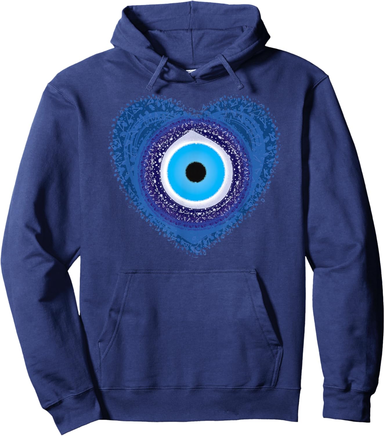 Evil Eye Protect Against Evil Greek Heart of Love Hoodie - Hoodie | Navy