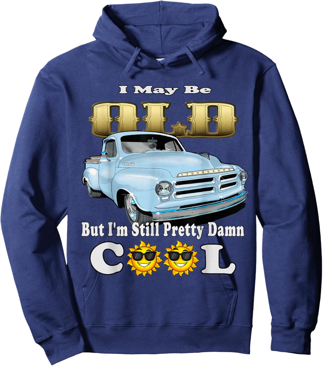 Old School Cool Classic Studebaker pickup Hoodie - Hoodie | Navy