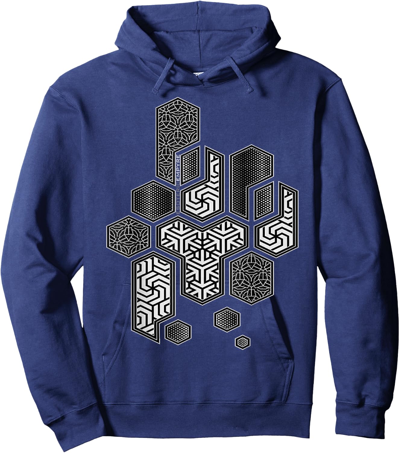 Sacred Geometry Hexagonal Pattern Chaos Hoodie - Hoodie | Navy