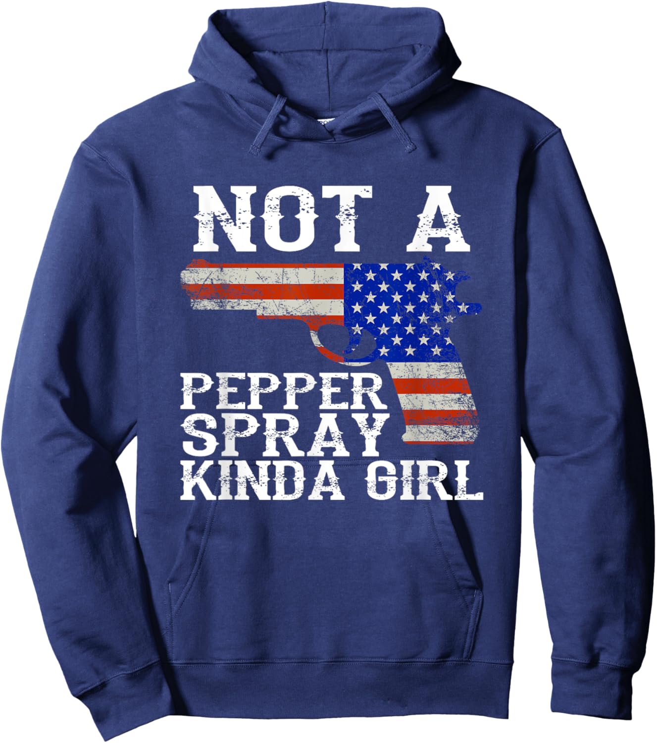 Shooter Cannon Rifle Bullet Not a Pepper Spray kind of Girl Hoodie - Hoodie | Navy