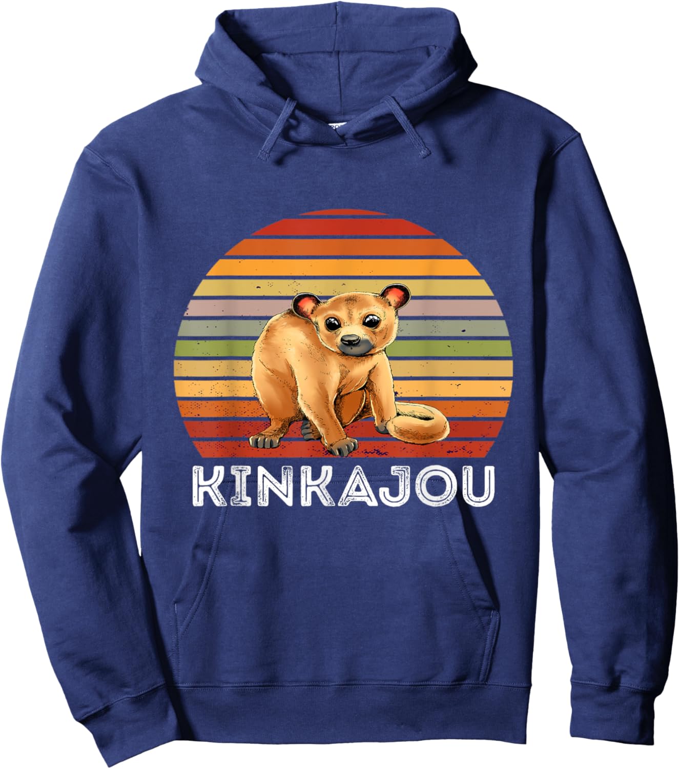 Kinkajou Retro Vintage Prehensile Animal Night Walker Hoodie - Hoodie | Navy
