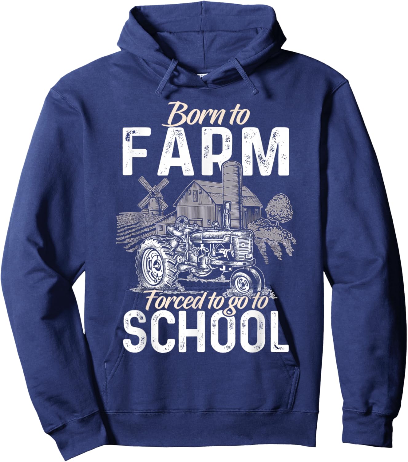 Funny Farmer Shirt Men Tractor Boys Tractor Lover Rancher Hoodie - Hoodie | Navy