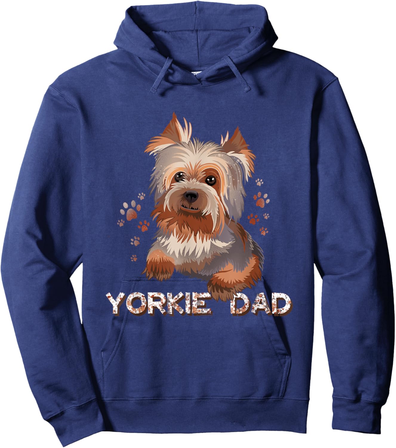 Cute Yorkie Dad Illustration Yorkshire Terrier Lover Hoodie - Hoodie | Navy