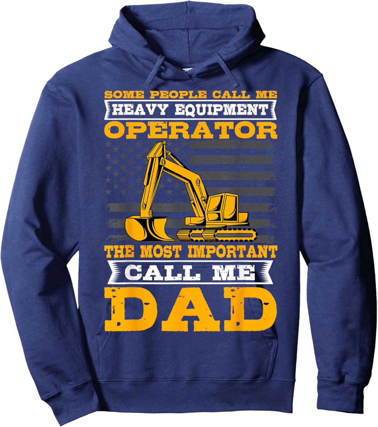 Heavy Equipment Operator Excavator Father's Day Dad Small Hoodie - Hoodie | Navy