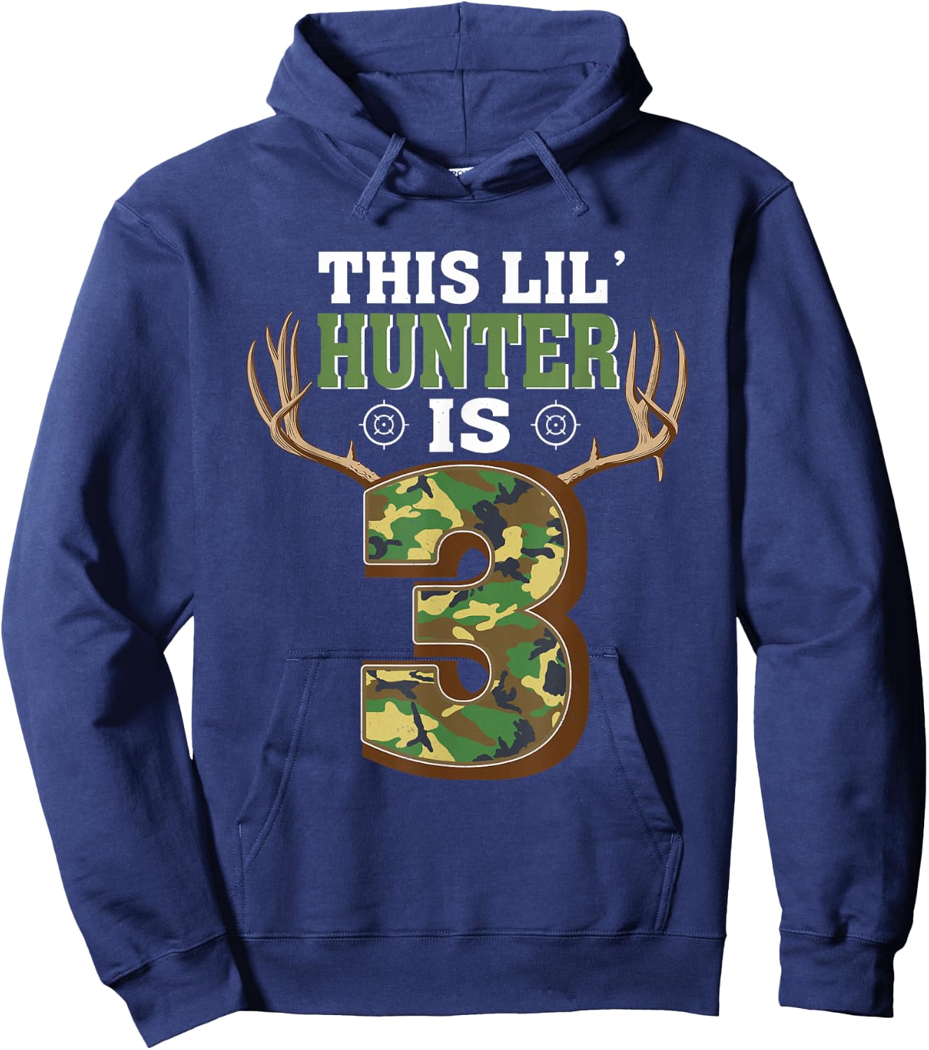 3rd Birthday Hunting Deer 3 Year Old Hunter Hoodie - Hoodie | Navy