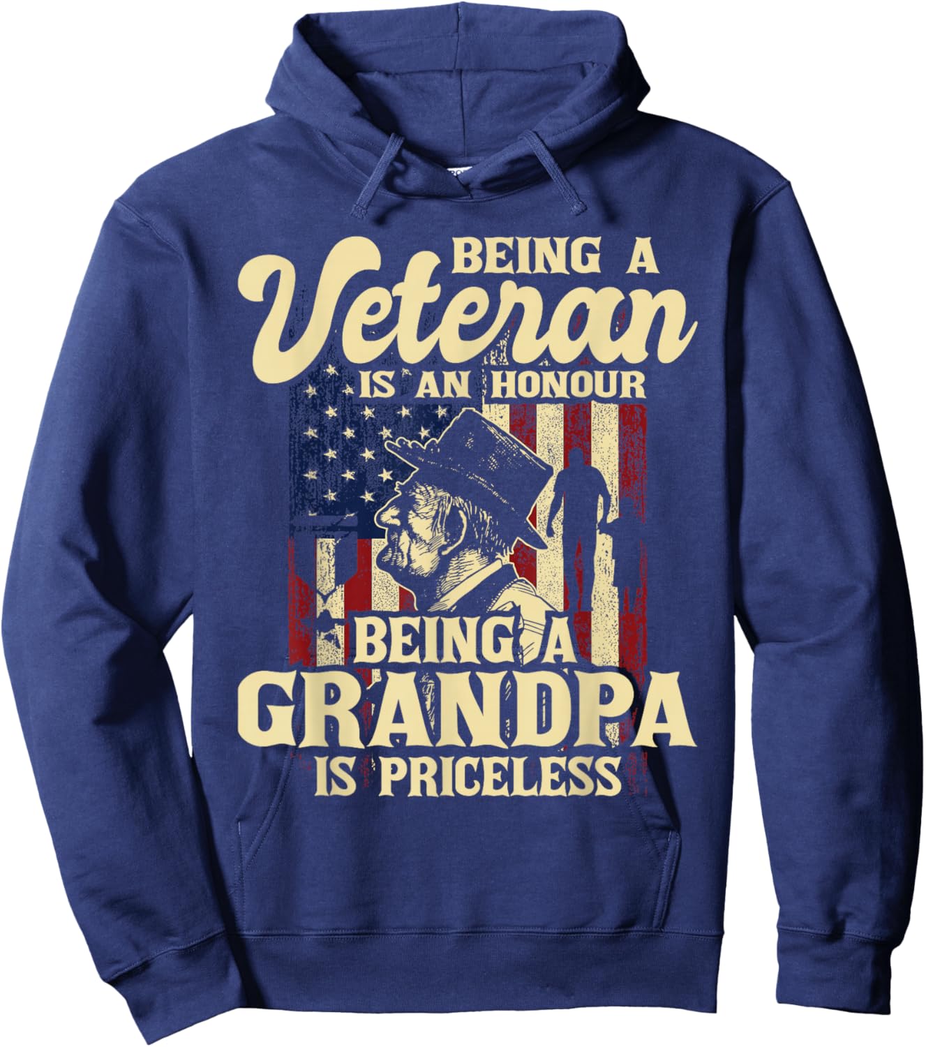 Being A Veteran Is An Honour - Patriotic US Veteran Grandpa Men Hoodie - Hoodie | Navy