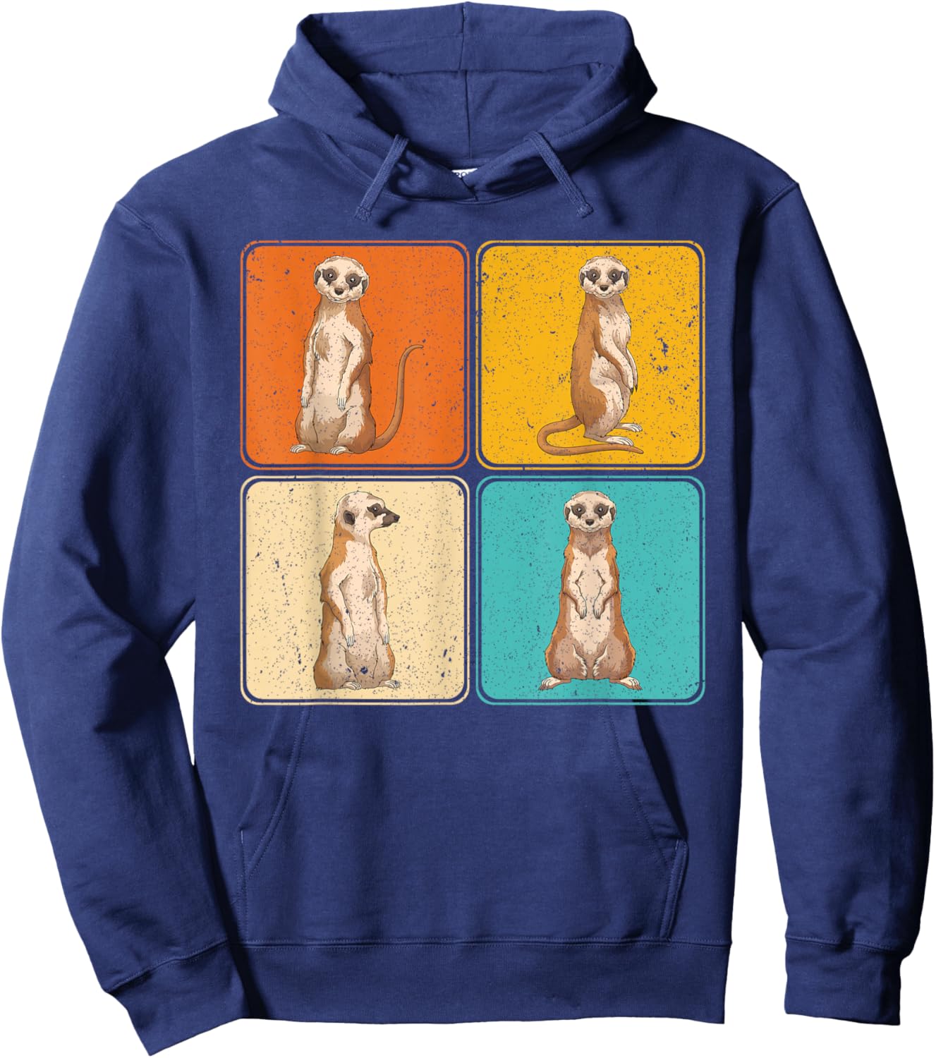 Pop Art Cute Africa Zoo Animal Lover Meerkat Hoodie - Hoodie | Navy