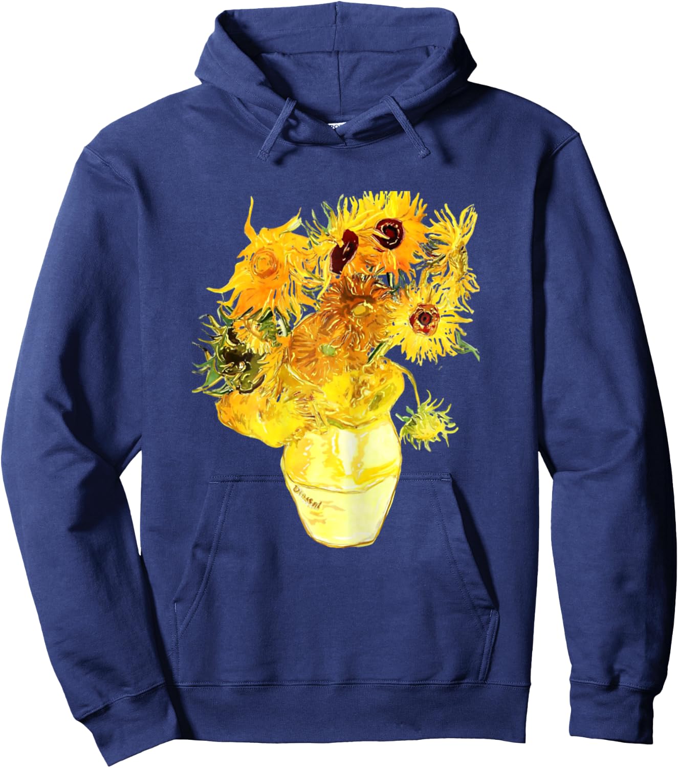 Van Gogh Sunflowers art Vintage Floral Painting Hoodie - Hoodie | Navy