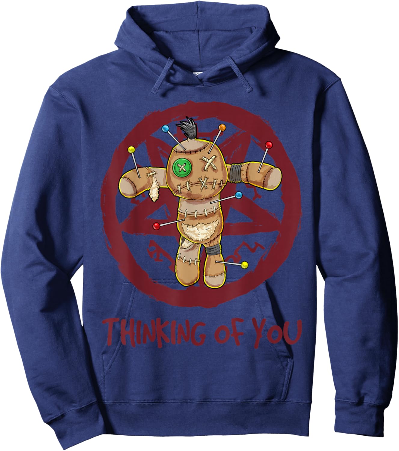 Voodoo Doll Thinking of You Satanic Pastel Hoodie - Hoodie | Navy