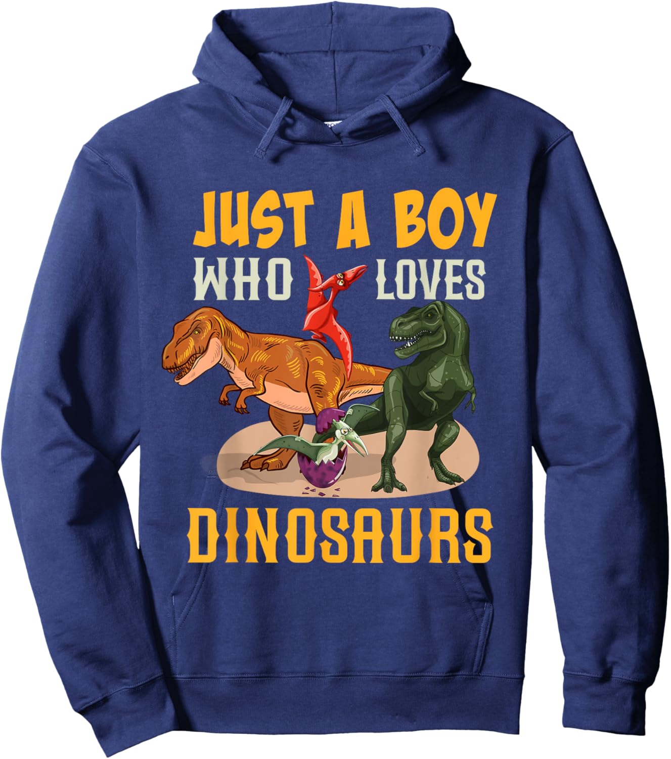 Just a Boy Who Loves Dinosaurs Young Paleontologist Hoodie - Hoodie | Navy