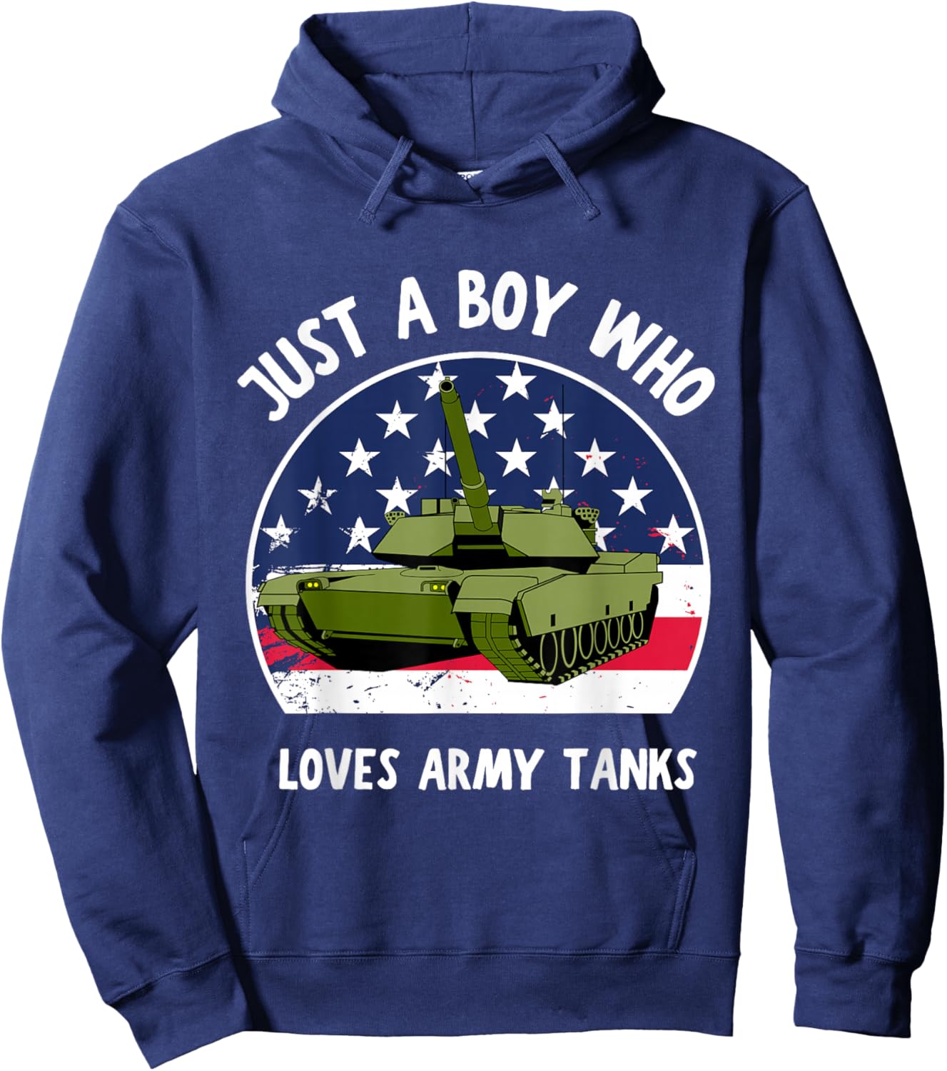 Just A Boy Who Loves Army Tanks Army Military Son Kids Boys Hoodie - Hoodie | Navy