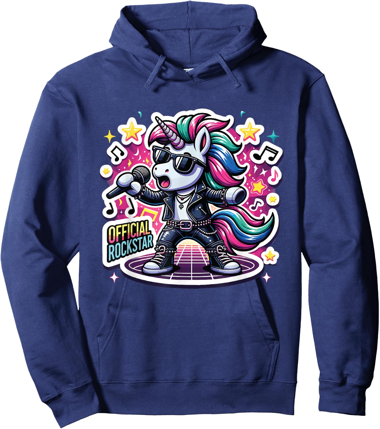 Funny unicorn Singer Rockstar Band official rockstar Hoodie - Hoodie | Navy