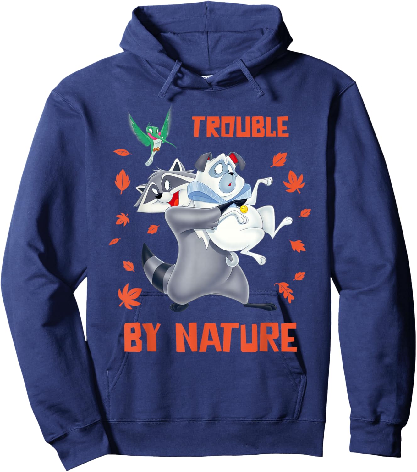 Disney Pocahontas Meeko Percy Flit Trouble By Nature Hoodie - Hoodie | Navy
