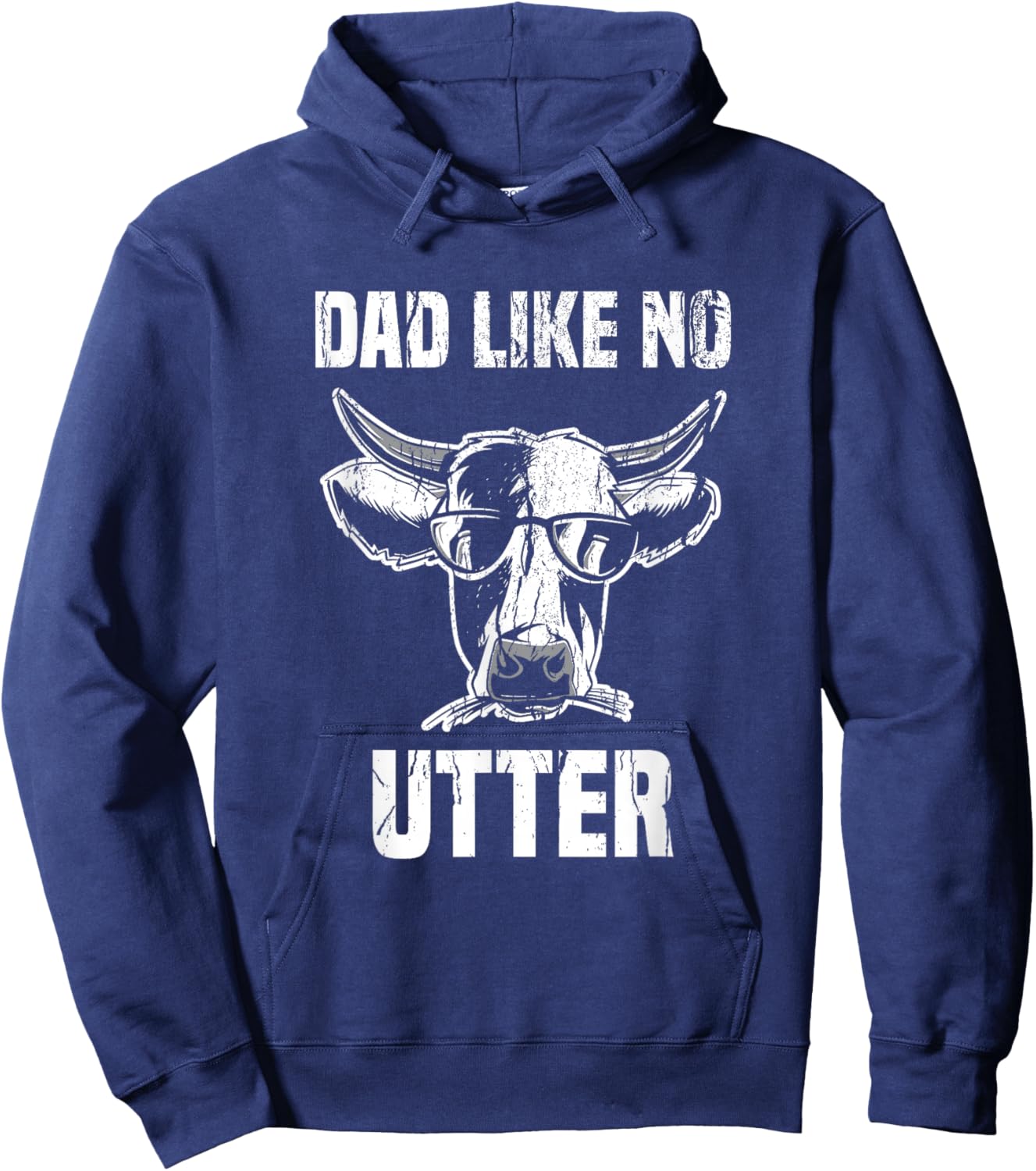 Lustige Khe Bauernhof Papa Farming Leben Kuh Men's Adults Black Animal Small Classic Fit Crew Collar Short Sleeve Father's Day Hoodie - Hoodie | Navy